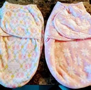 4 Baby Swaddlers-2 cozy soft thick& 2 lightweight